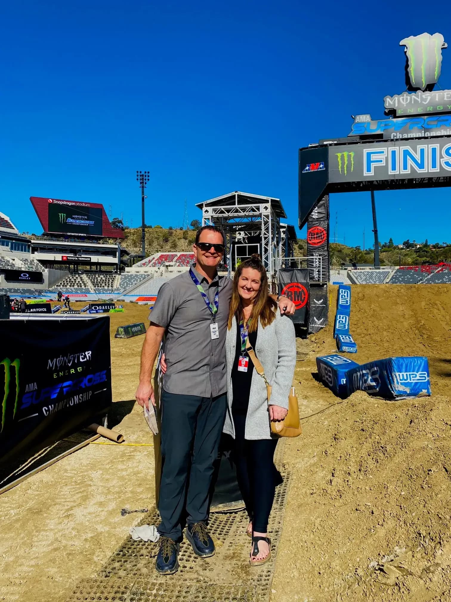 Jake and Christy Vanada at the racetrack